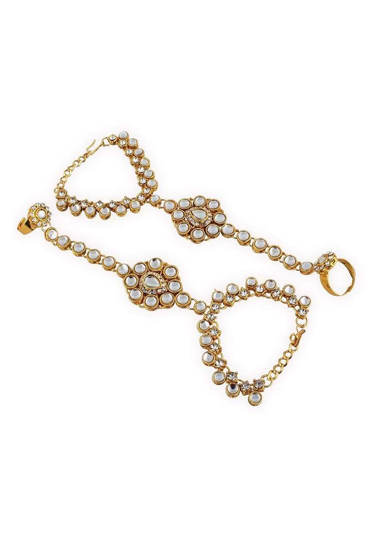 Gold Kundan Gold Plated Necklace Set - Indya