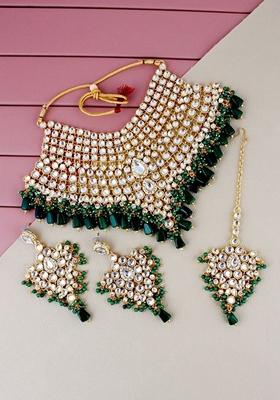 Gold Kundan Gold Plated Necklace Set