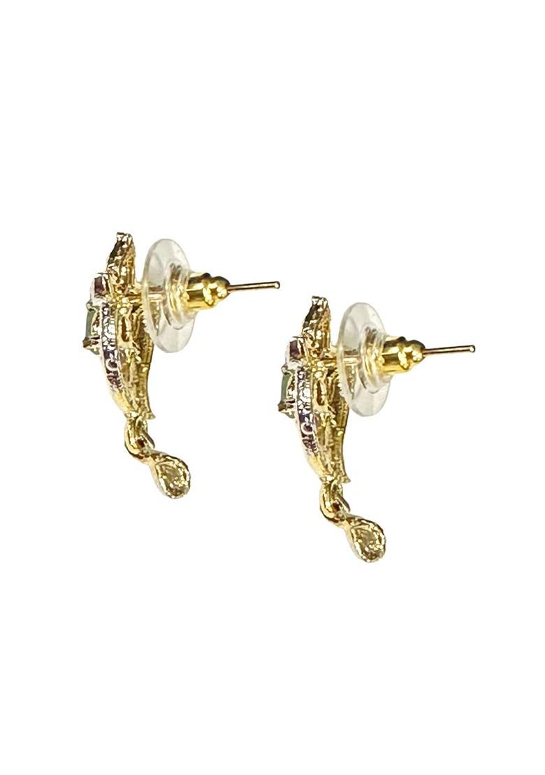 Magenta American Diamond Gold Plated Necklace Set