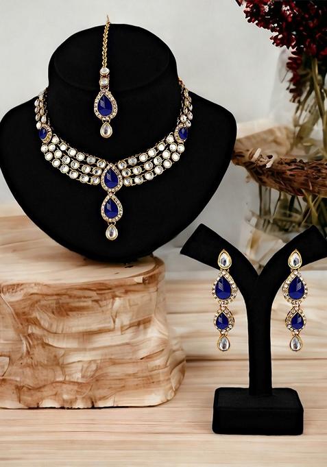 Gold Kundan Gold Plated Necklace Set