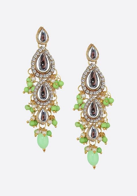 Green Kundan Gold Plated Necklace Set