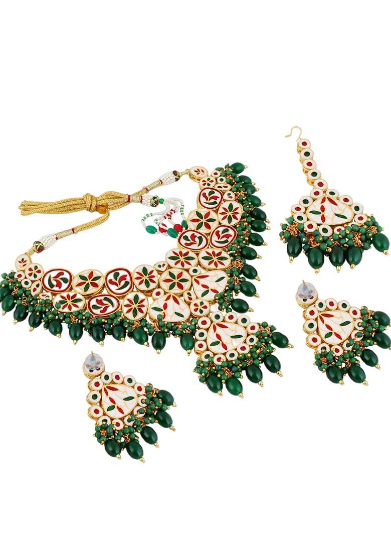 Gold Kundan Gold Plated Necklace Set