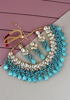 Gold Kundan Gold Plated Necklace Set