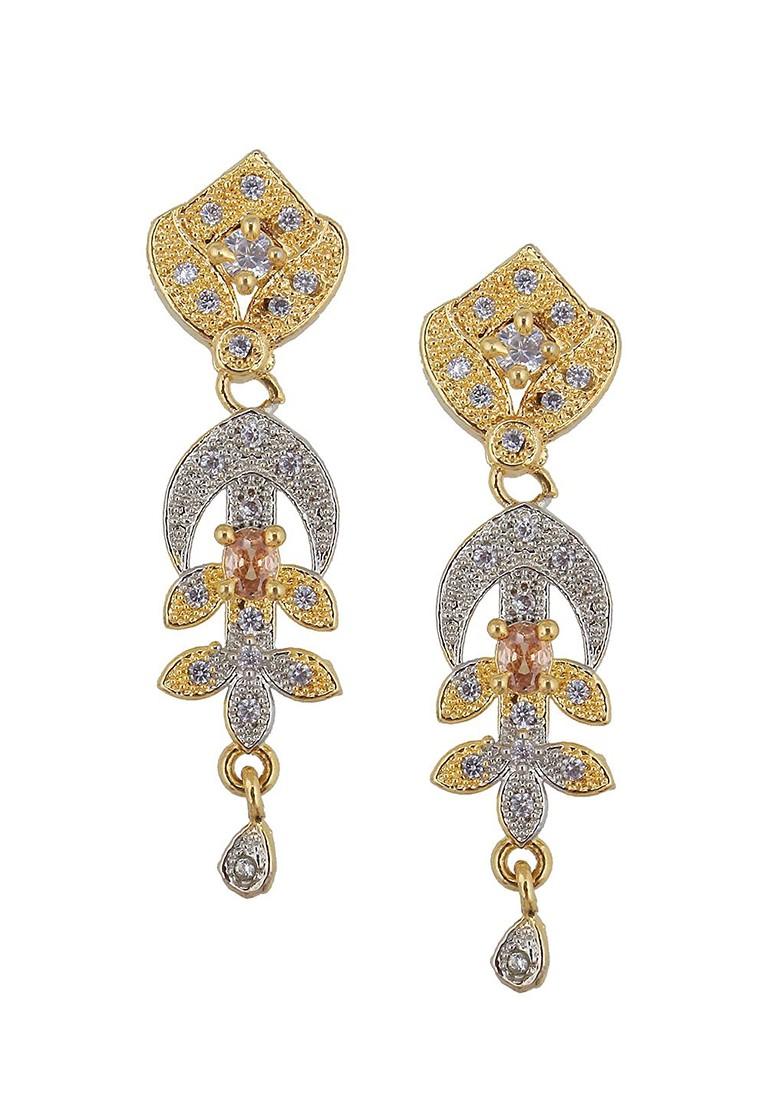 White American Diamond Gold Plated Necklace Set