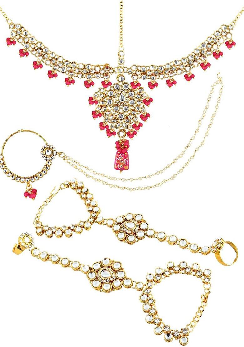 Gold Kundan Gold Plated Necklace Set
