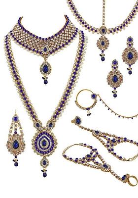 Gold Studded Gold Plated Necklace Set