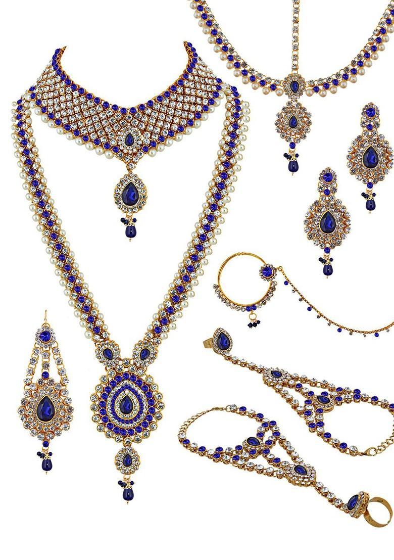 Gold Studded Gold Plated Necklace Set