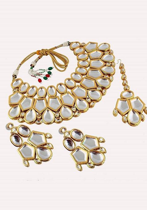 Gold Kundan Gold Plated Necklace Set