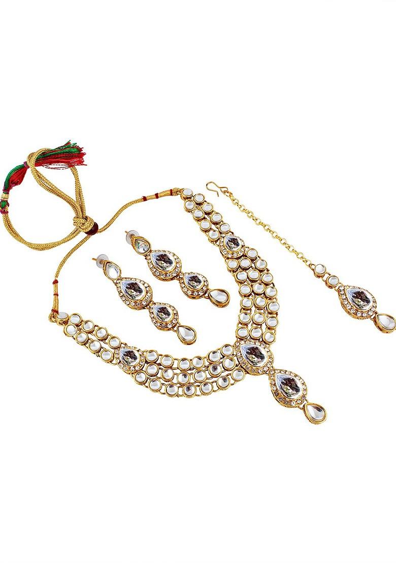 Gold Kundan Gold Plated Necklace Set