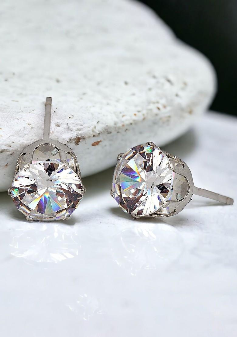 Silver Studded Silver Plated Necklace Set