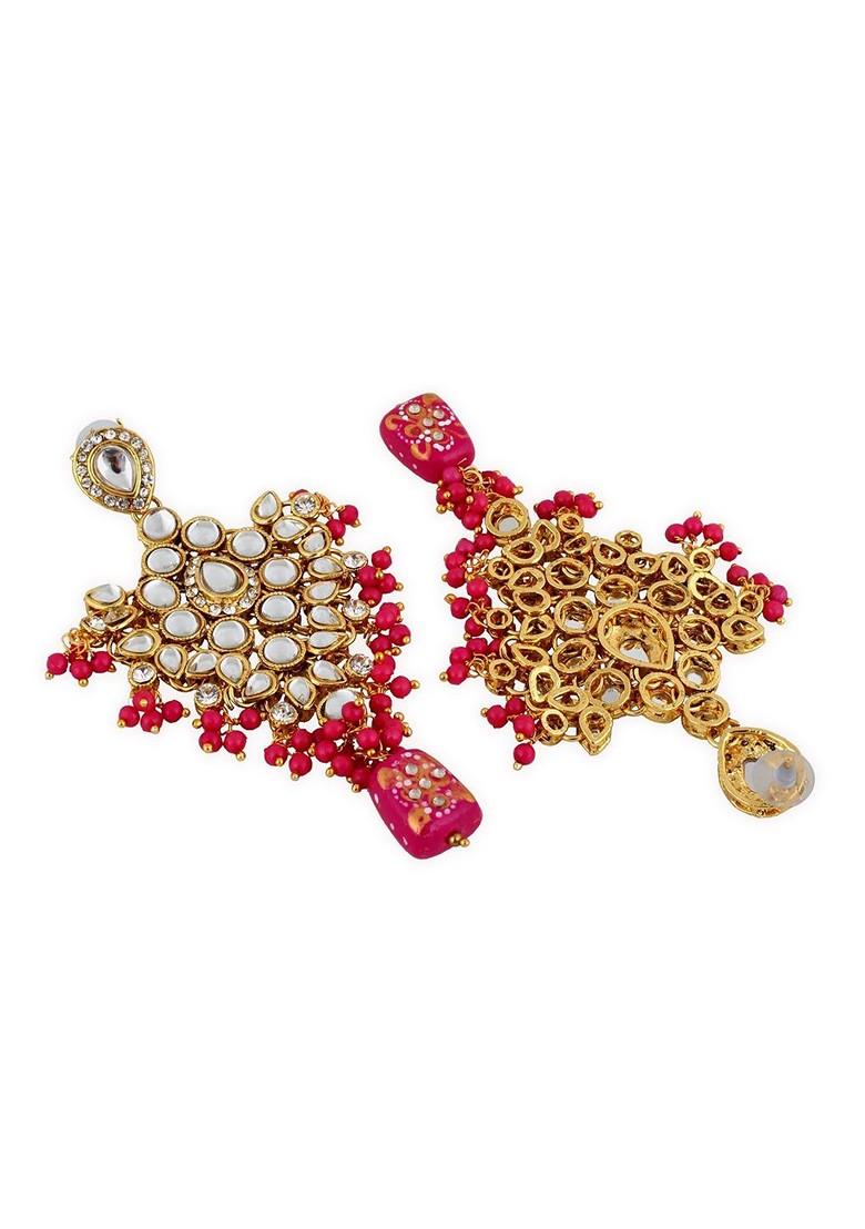 Gold Studded Gold Plated Necklace Set