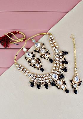 Gold Studs Gold Plated Necklace Set