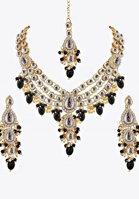 Gold Studs Gold Plated Necklace Set