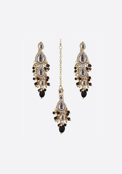 Gold Studs Gold Plated Necklace Set