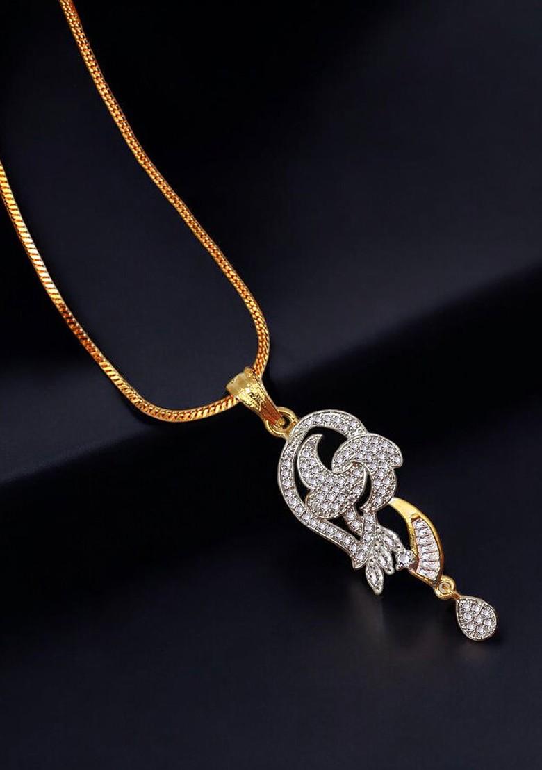 Gold American Diamond Gold Plated Necklace Set