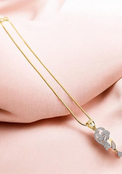 Gold American Diamond Gold Plated Necklace Set