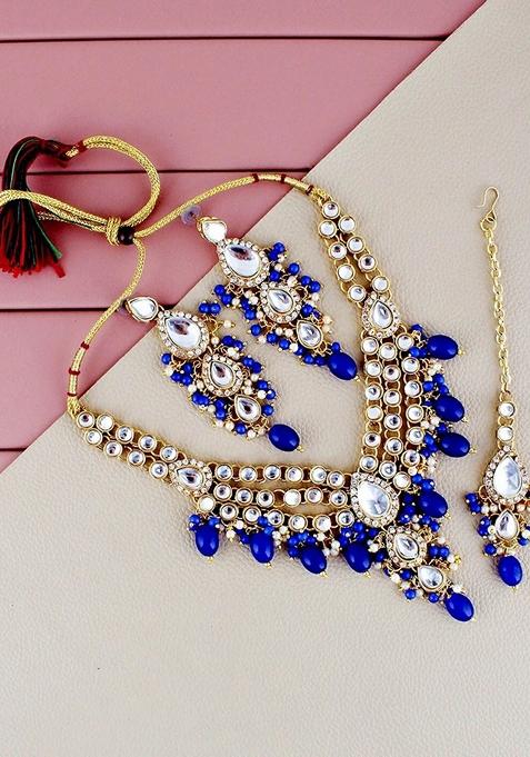 Gold Kundan Gold Plated Necklace Set