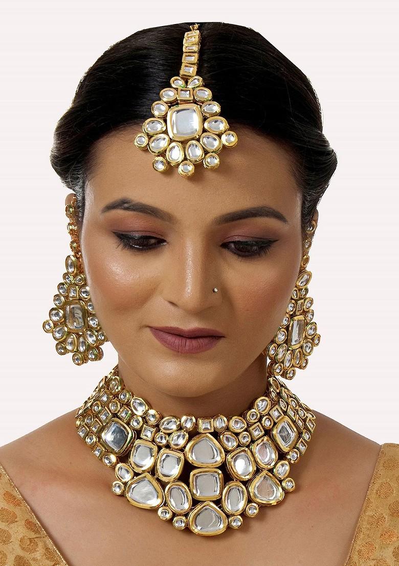 Gold Kundan Gold Plated Necklace Set