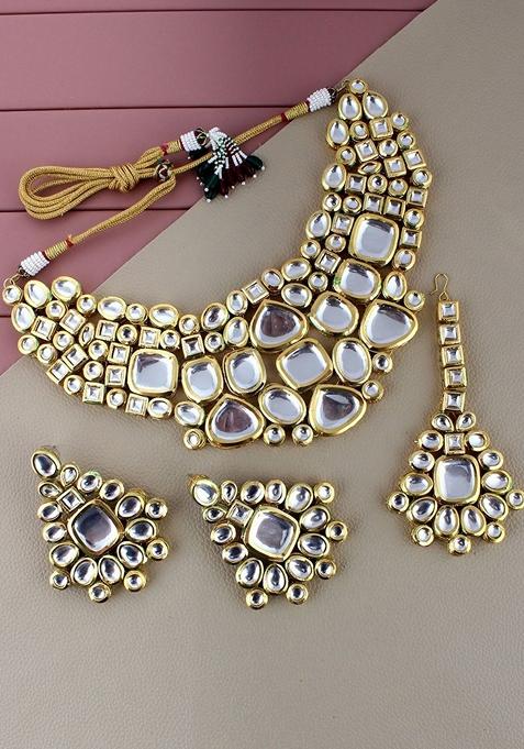 Gold Kundan Gold Plated Necklace Set