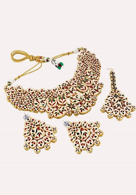 Gold Kundan Gold Plated Necklace Set