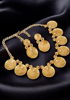 Gold Studs Gold Plated Necklace Set