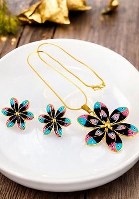 Gold Studs Gold Plated Necklace Set