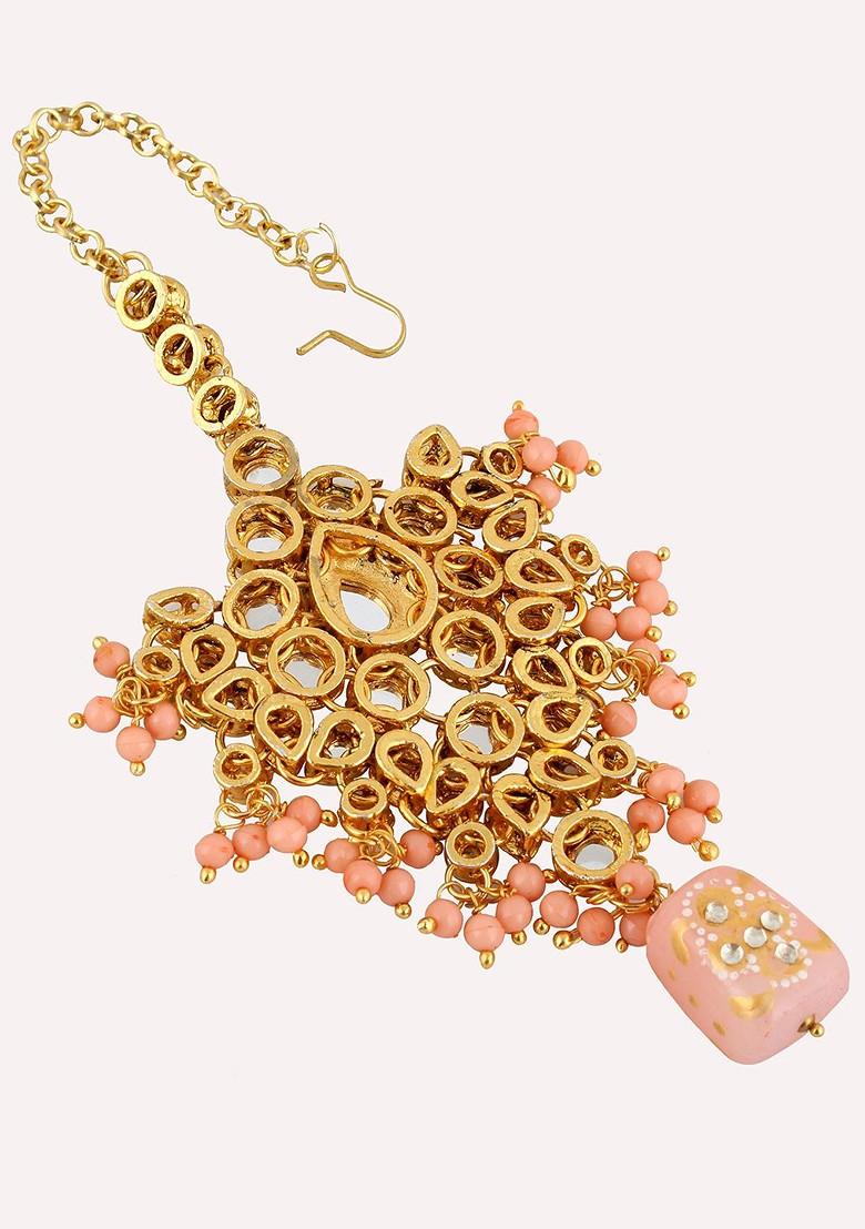 Gold Studded Gold Plated Necklace Set