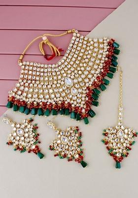 Gold Kundan Gold Plated Necklace Set