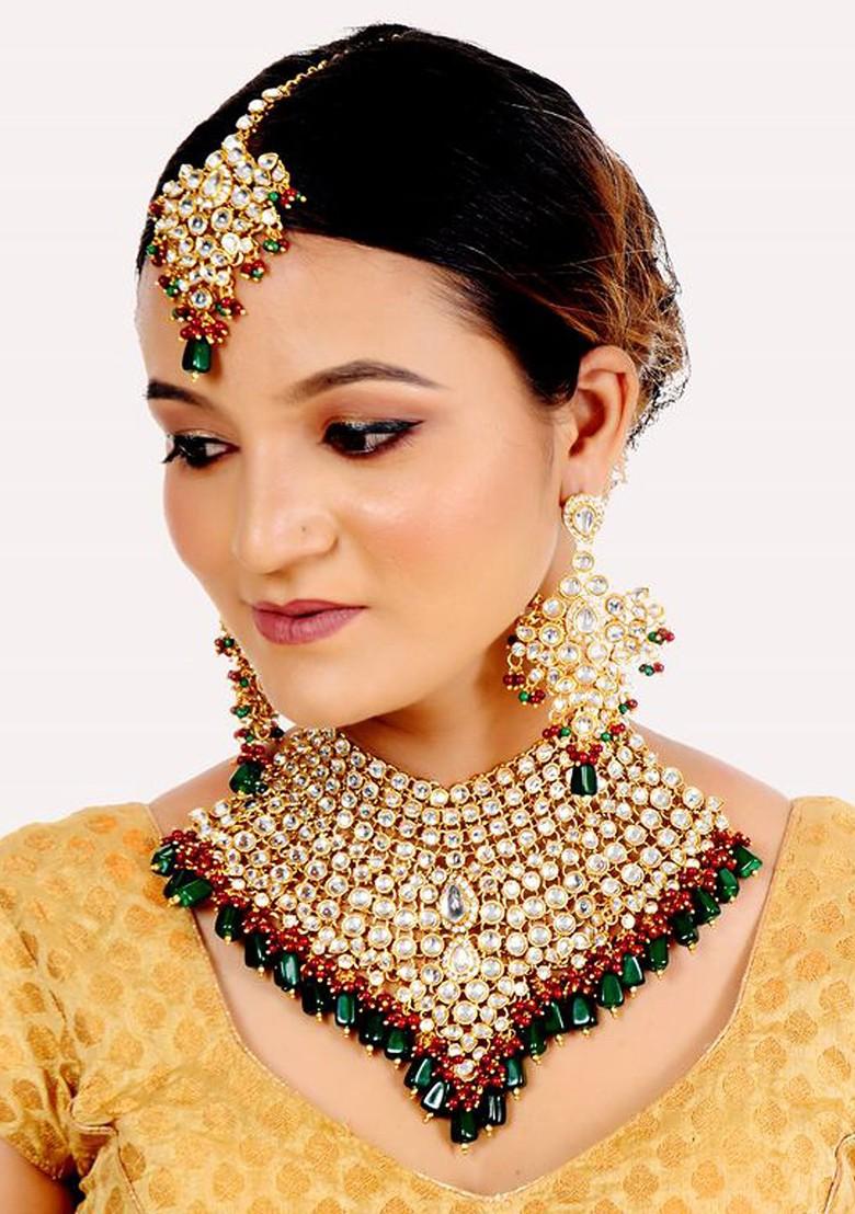 Gold Kundan Gold Plated Necklace Set