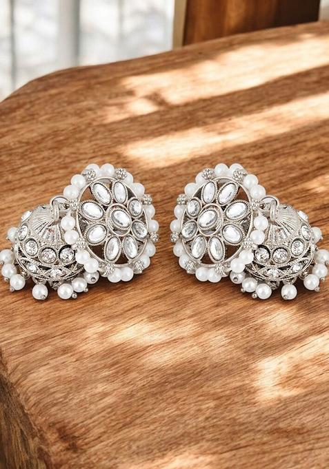 Silver Kundan Silver Plated Necklace Set