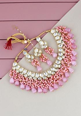 White Kundan Gold Plated Necklace Set