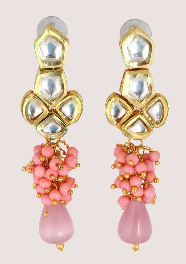 White Kundan Gold Plated Necklace Set - Indya