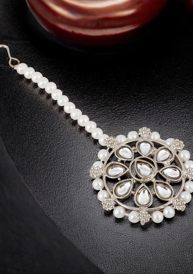Silver Kundan Silver Plated Necklace Set