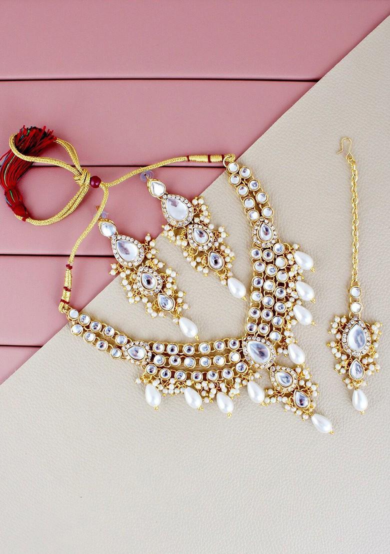 Gold Studs Gold Plated Necklace Set