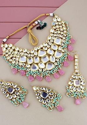Gold Kundan Gold Plated Necklace Set