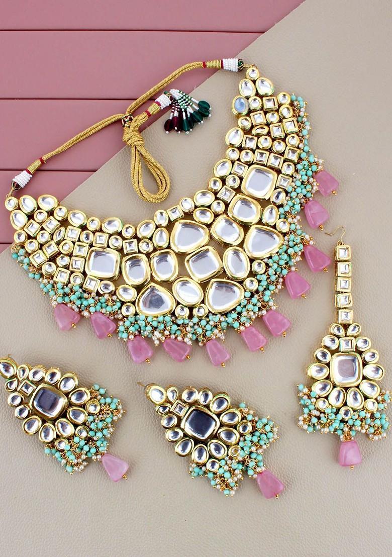 Gold Kundan Gold Plated Necklace Set