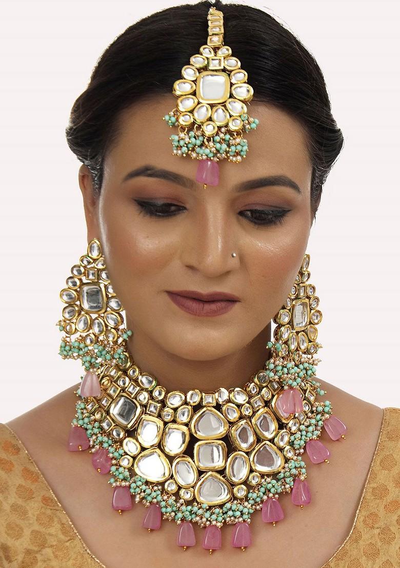 Gold Kundan Gold Plated Necklace Set