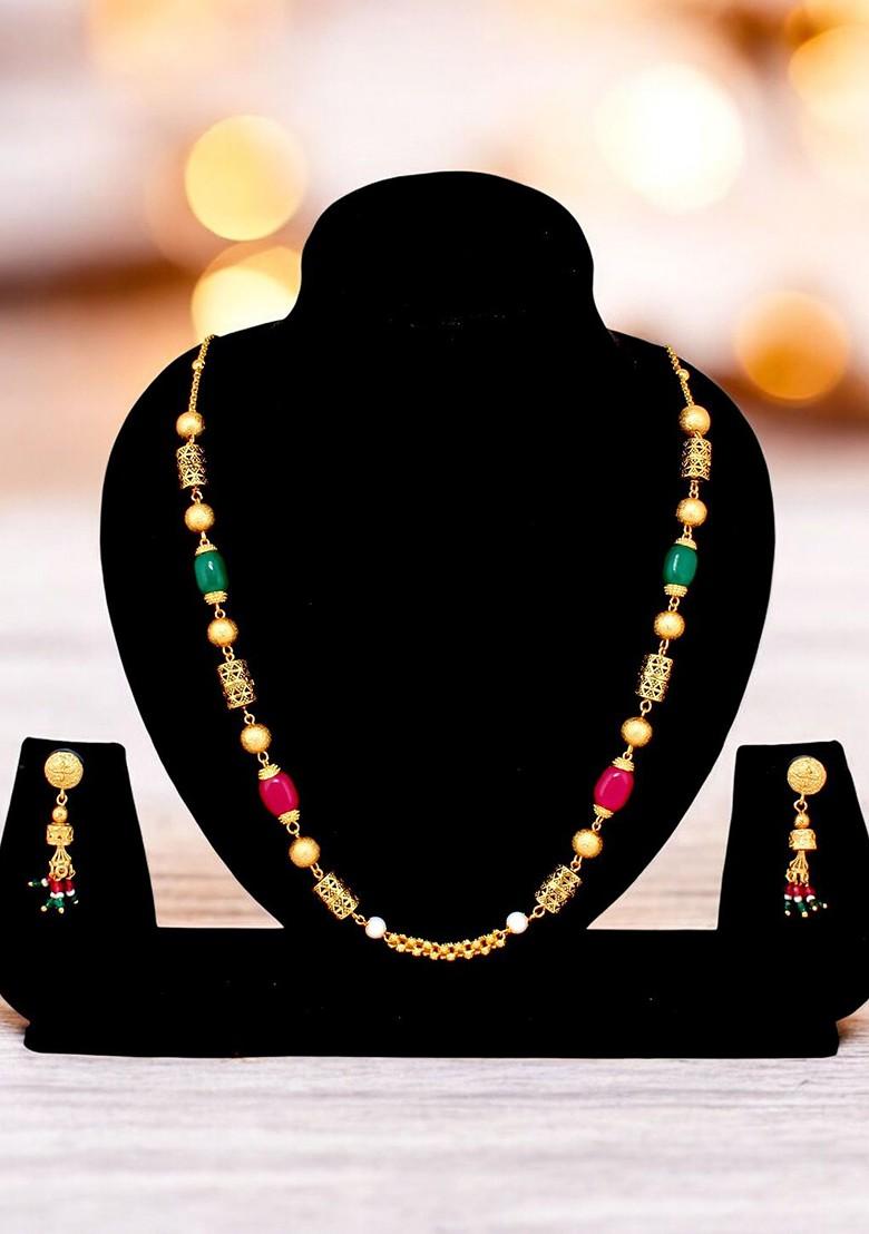 Gold Studs Gold Plated Necklace Set