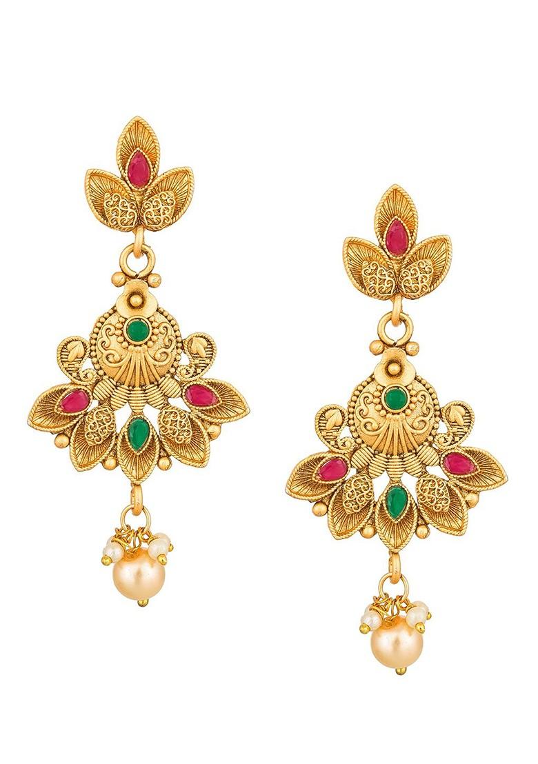 Red And Gold Toned Ruby Choker Jewellery Set