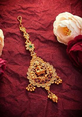 Gold Toned American Diamond Maangtikka