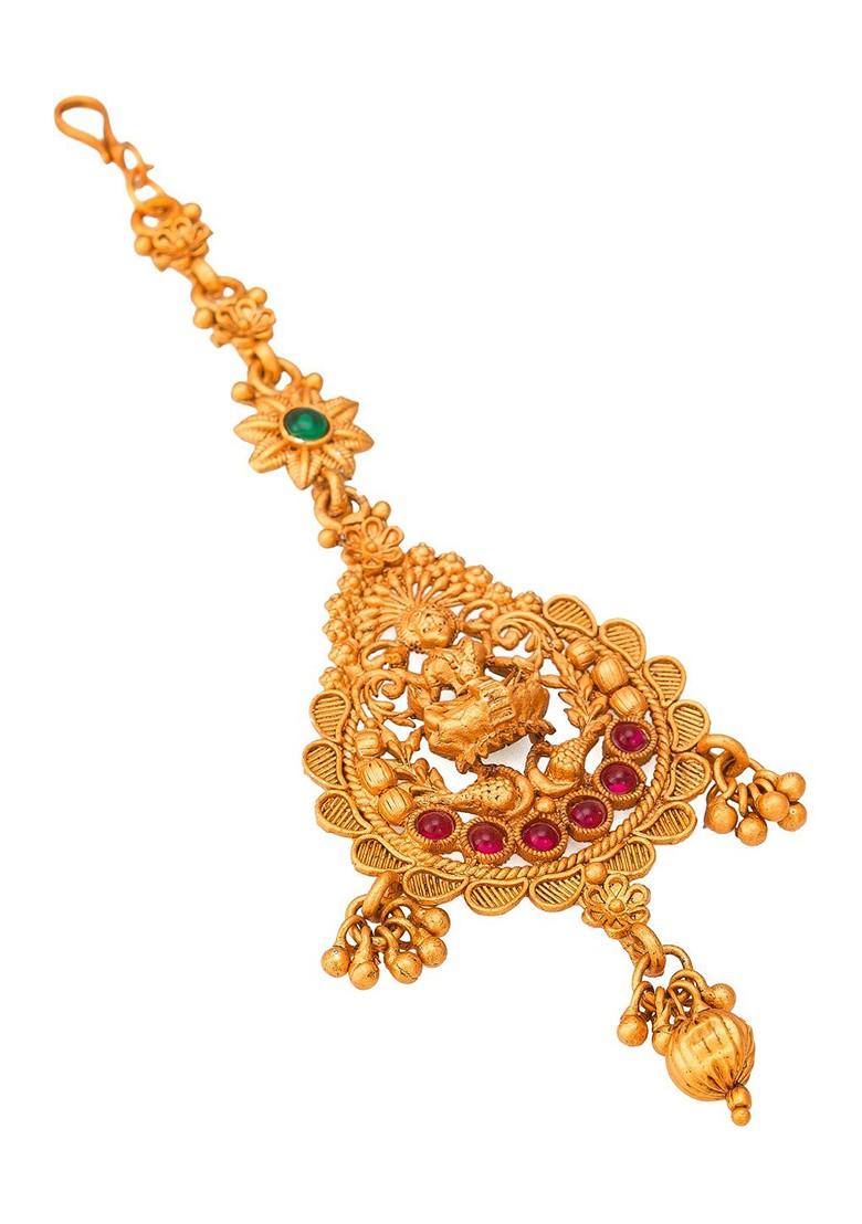 Gold Toned American Diamond Maangtikka