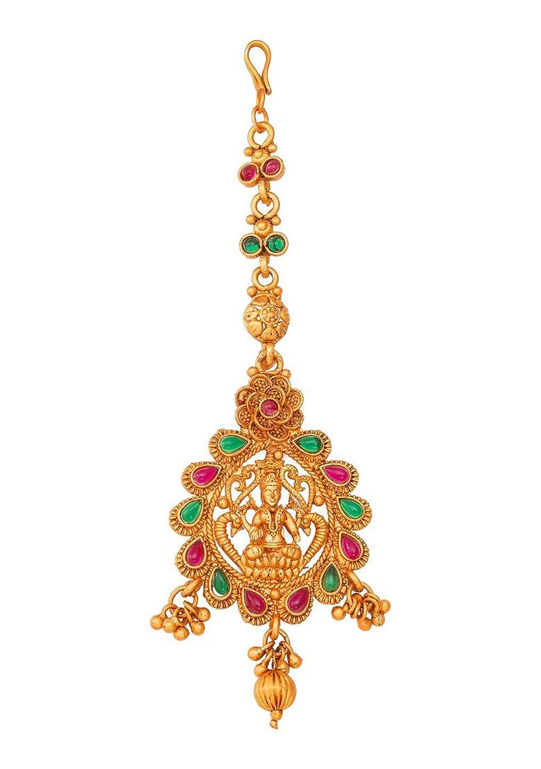 Gold Toned American Diamond Maangtikka