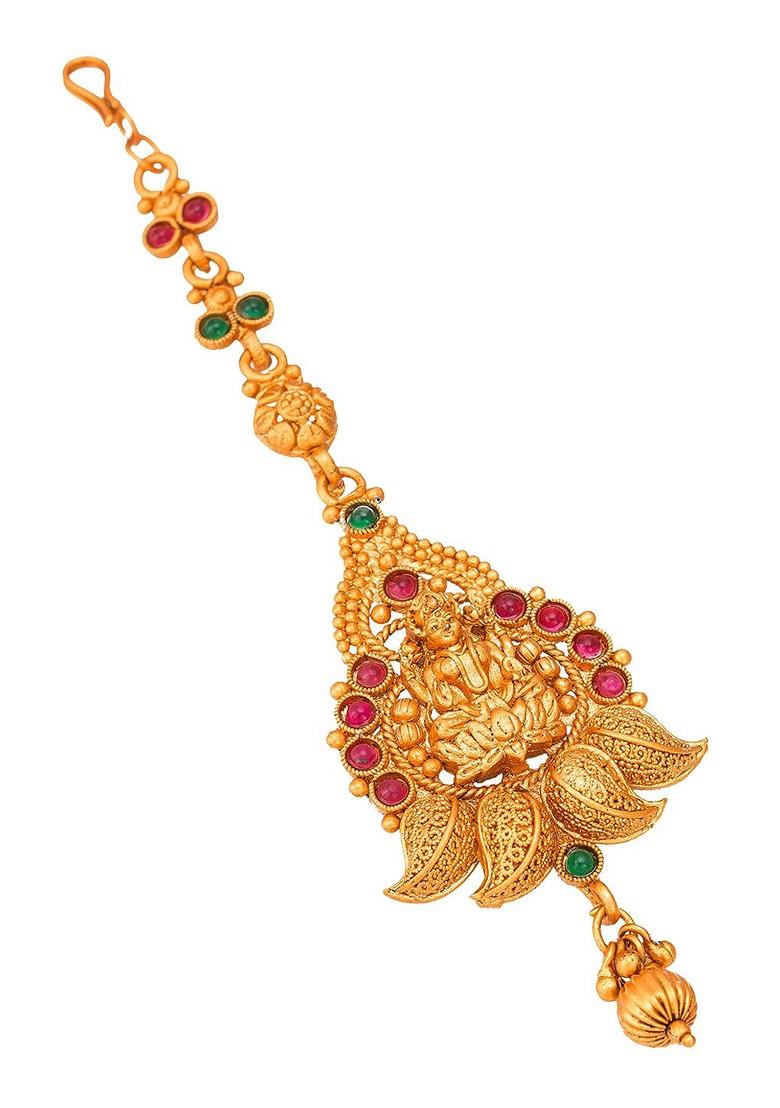 Gold Toned American Diamond Maangtikka