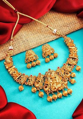Gold Plated Temple Choker Jewellery Set