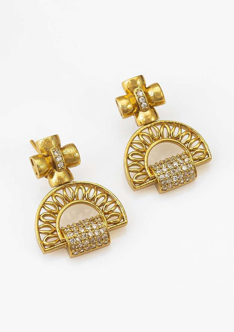 Gold Plated Stones Studded And Beaded Jewellery Set - Indya