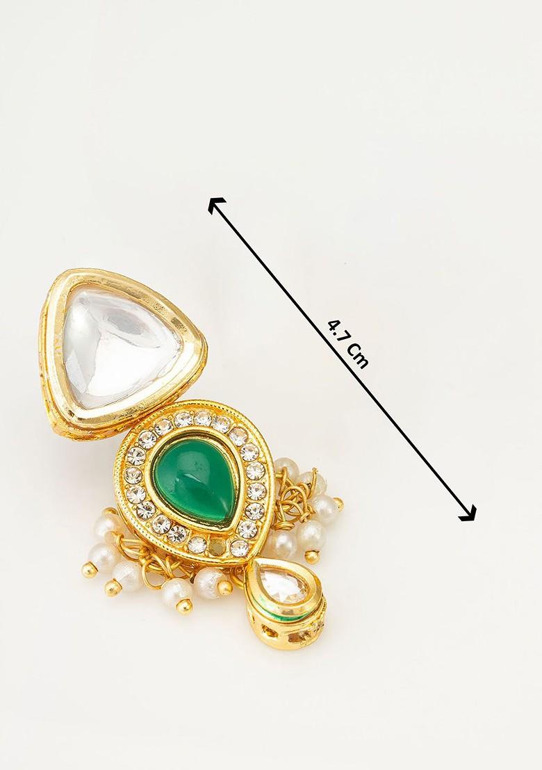 Gold Plated Kundan Studded And Beaded Jewellery Set