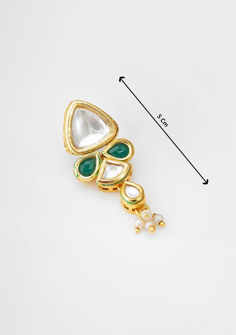 Gold Plated Kundan Studded And Beaded Jewellery Set