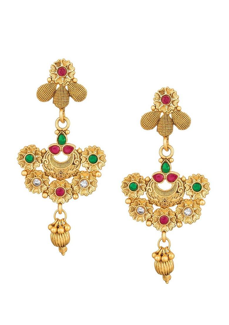 Gold Plated Stone Studded Choker Jewelry Set