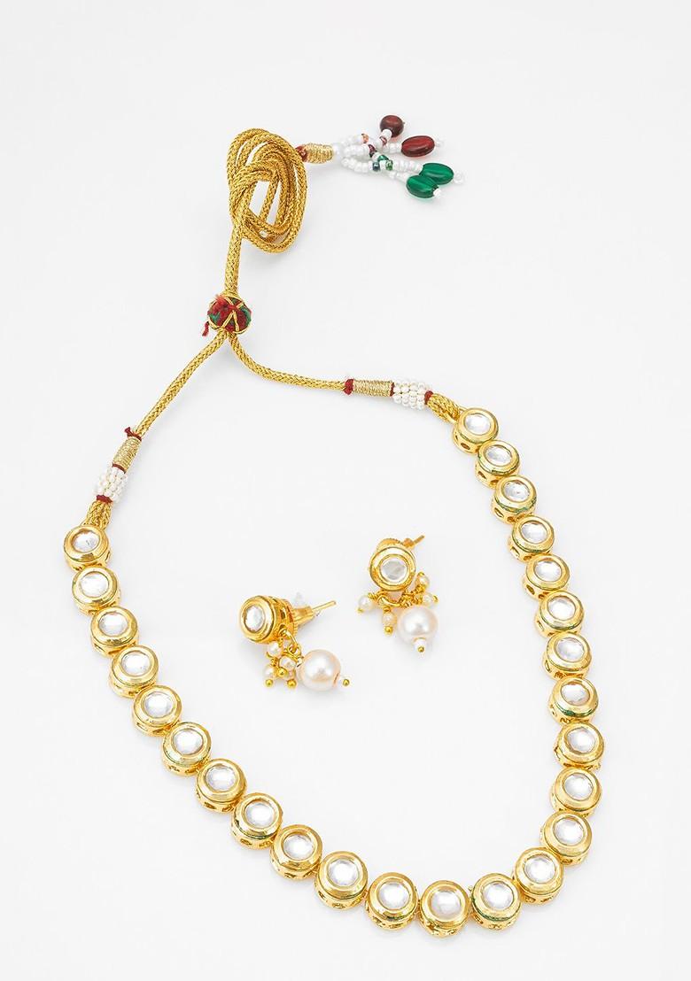 Gold Plated Stones Studded Jewellery Set