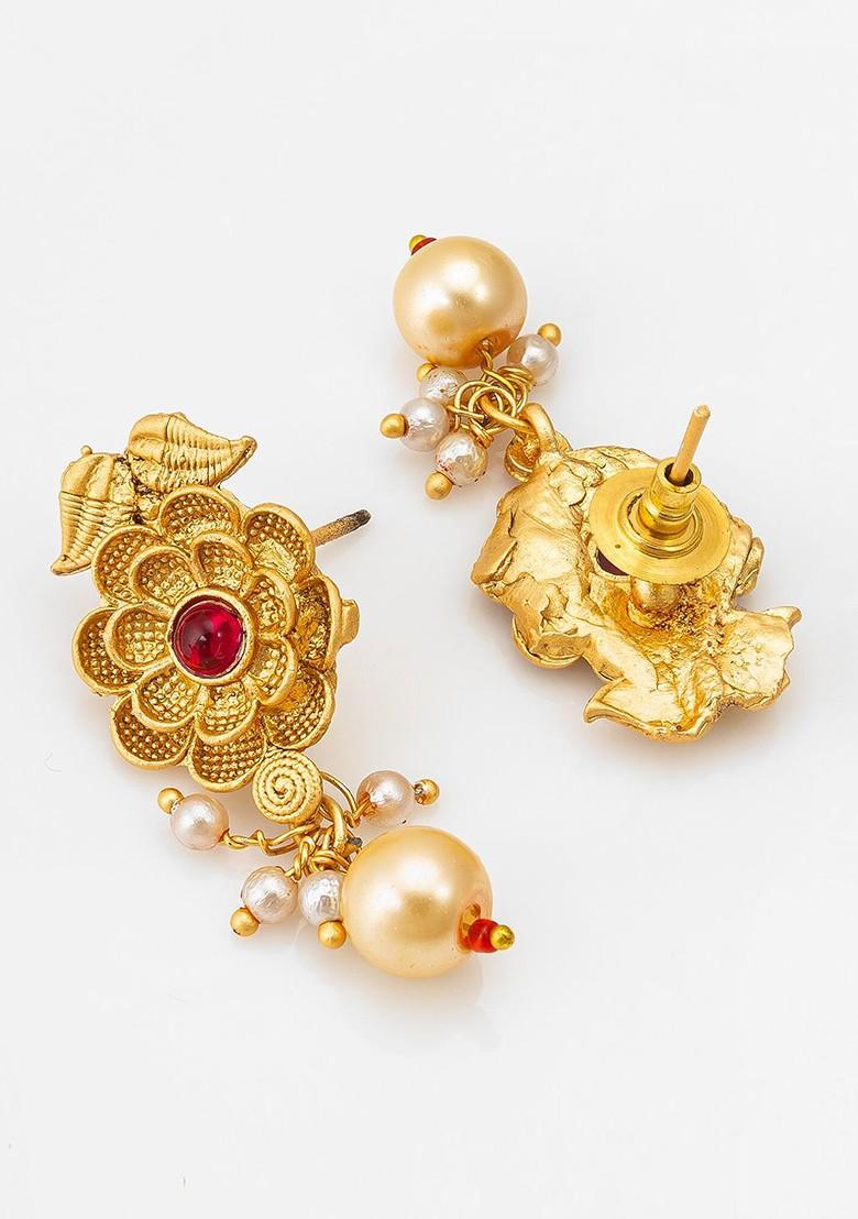 Gold Plated Stone Studded Jewellery Set